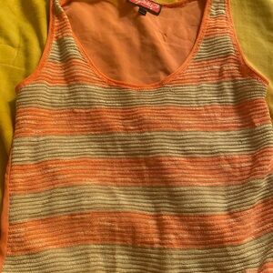 Striped Orange and Cream Tank Top